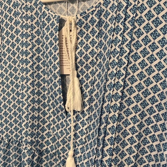 NWT Blue midi dress bathing suit coverup boho dress - Picture 7 of 8